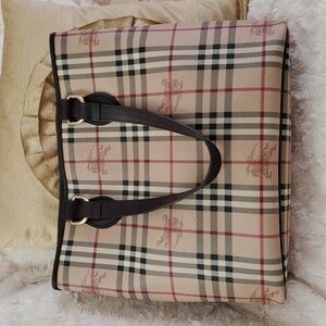 100% Authentic Burberry Haymarket Tote Bag